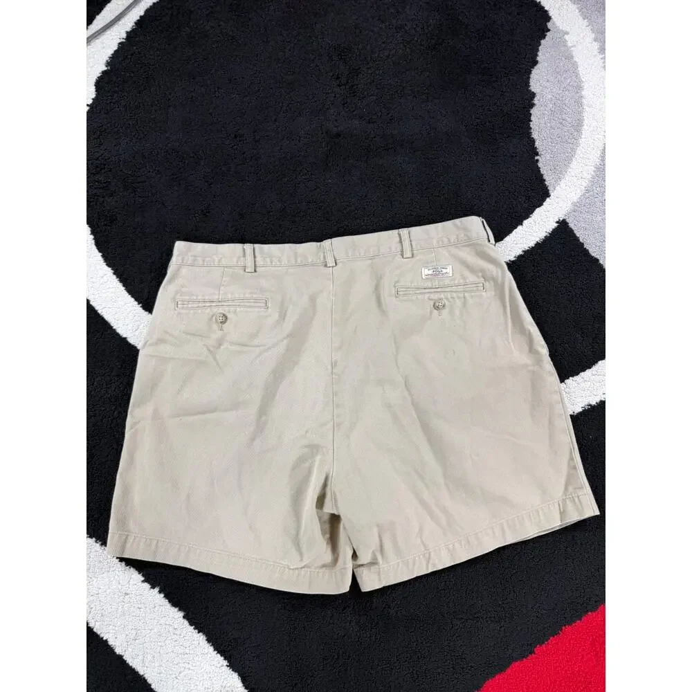 VINTAGE Polo Ralph Lauren Shorts Mens 40x6 Tan Chino Andrew Short Cotton Beach